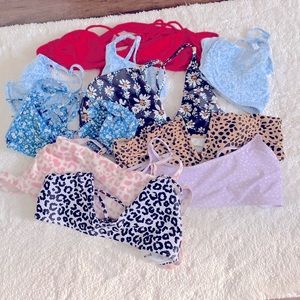 9 BIKINI BATHING SUIT TOPS NWOT